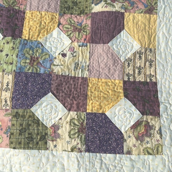 OOAK Handcrafted Quilt NWOT Handmade Cottagecore Grandma Romantic Shabby Chic - Picture 6 of 14